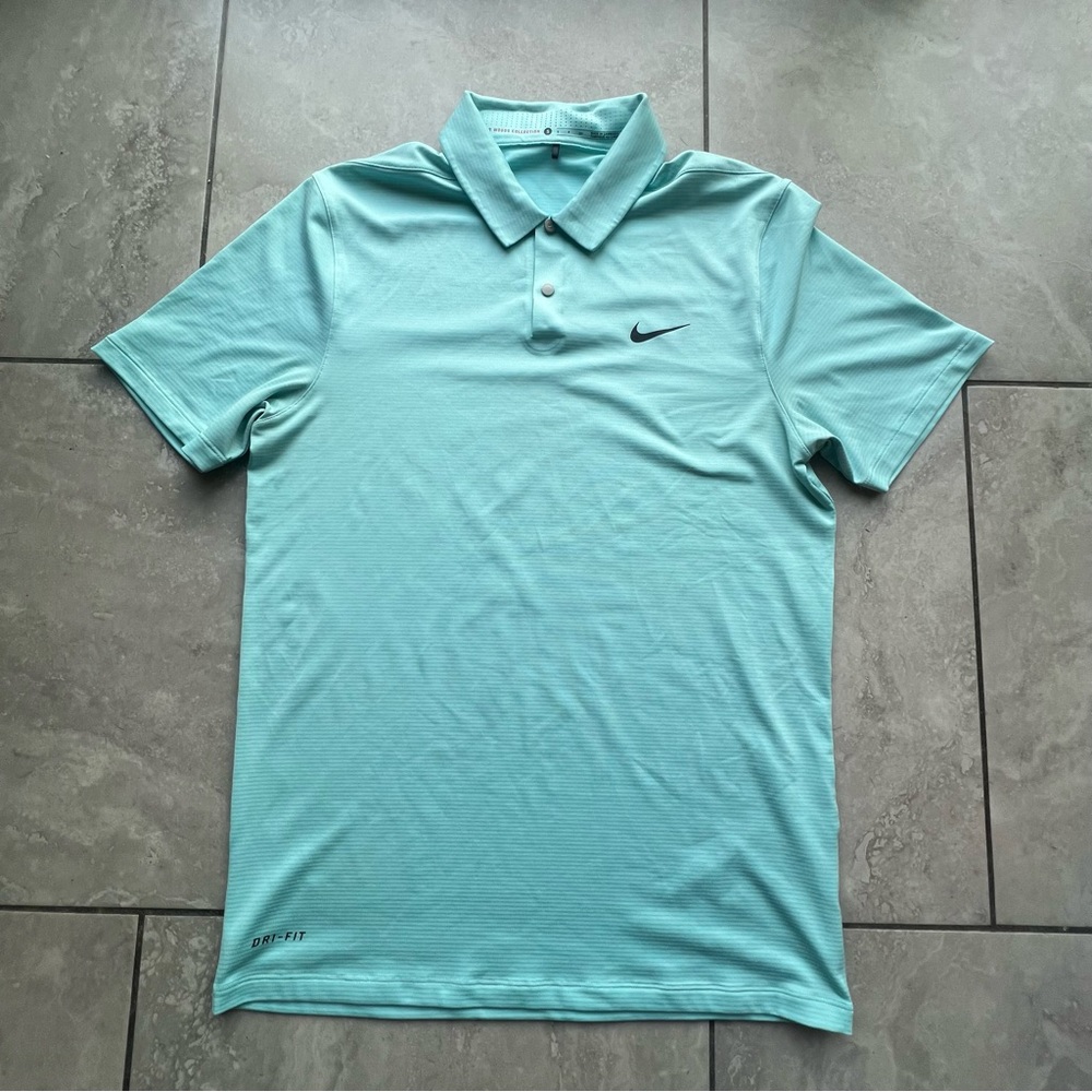 Nike Tiger Woods Collection Polo Shirt Mens Size S Green Striped TW 648719